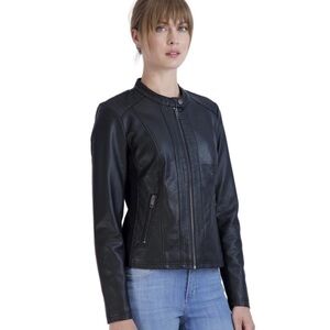 Faux Leather Riding Moto Jacket